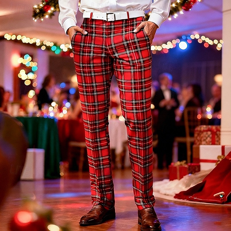 plaid christmas dress pants The Lincoln Log Love Daddy | Red And Green Plaid Christmas Suit Pants | Size 32