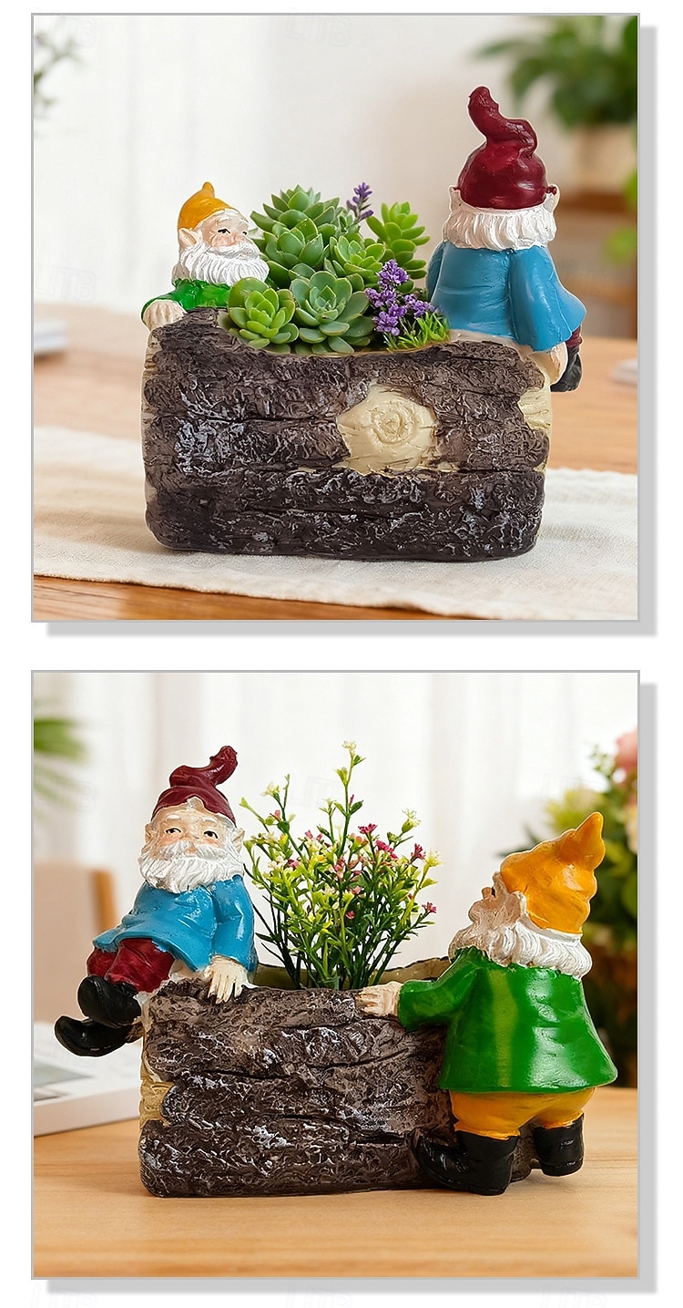 pryskyřičné figurky trpaslíků – zahrada &dekorace na stůl, trpaslíci přátelství do květináčů, květináče na sukulenty, miniaturní krajinářské ozdoby, interiérové &venkovní řemeslné sochy 2026 - $15.99 –P4