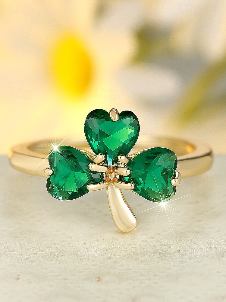 Dámský prsten s trojlístkem a jetelem ke Dni svatého Patrika, měděný materiál, elegantní šperk pro štěstí v irském stylu pro dámy, ideální pro sváteční oslavy, průvody, večírky a slavnostní nošení. 2026 - $11.99 –P4