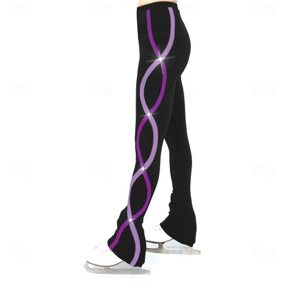 pantaloni de patinaj artistic pentru femei, fete, pantaloni de patinaj roz, violet, elastici, pentru antrenament, competiție, îmbrăcăminte de patinaj termică și caldă, patinaj artistic 2026 - $83.99 –P1