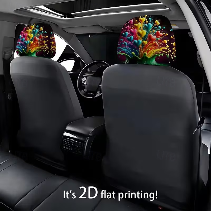 2pcs Cute Flower Love Heart Print Headrest Covers, Valentine's Day Heart-Eyed Girl Car Headrest Protector, Interior Decor, No Filling, Easy to Install and Wash, Suitable for Long-Distance Travel Naps 2026 - $14.99 –P11