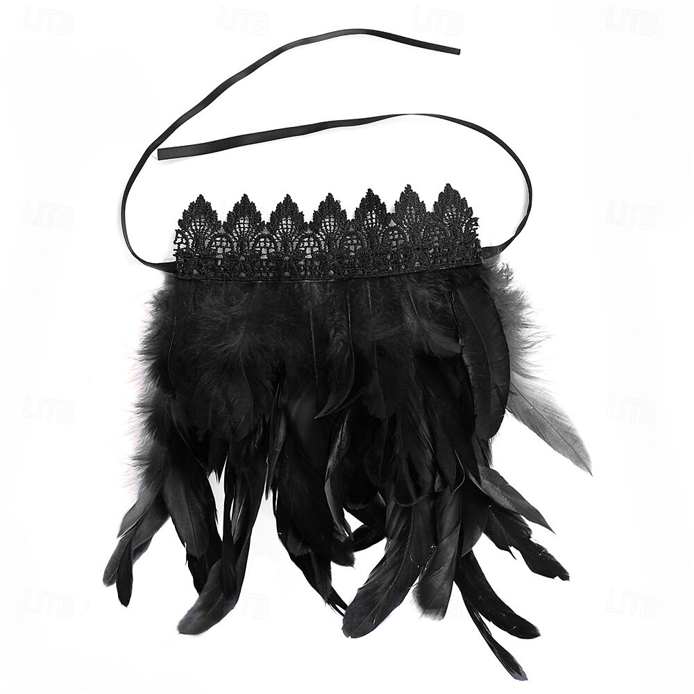Carnaval 2026 Accesorios de Samba del Carnaval de Río Puños de Muñeca de Plumas Negras para Mujeres Puños de Raso de Encaje Disfraz de Actuación Festival Brasil 2026 - $7.99 –P3