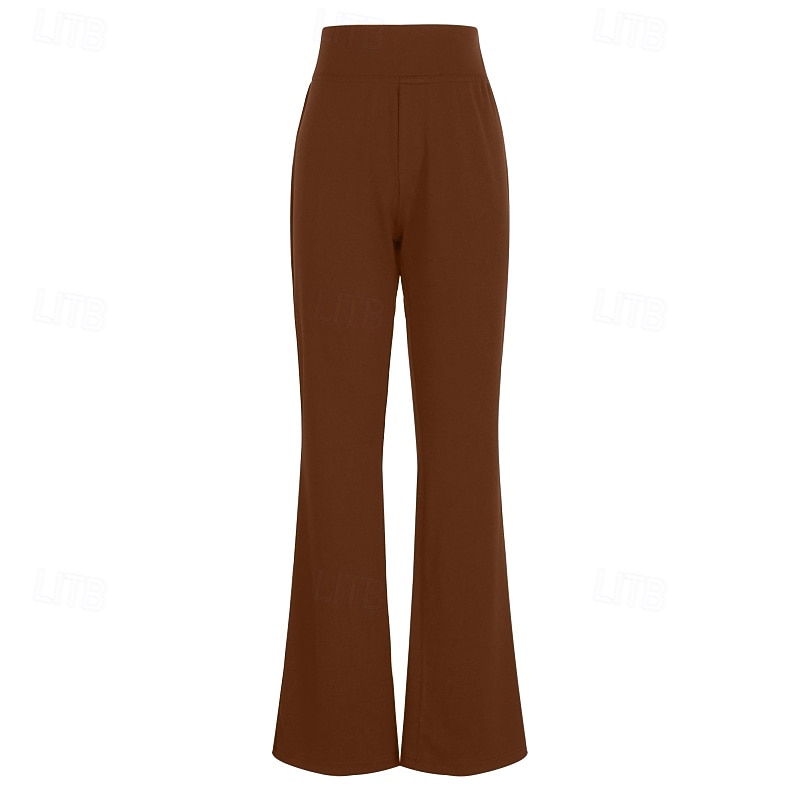 Damen Weite Hosenbeine Chinos Urlaub Streetwear Lässig Volle Länge Mittlere Taillenlinie Einfach Elastischer Bund Bequem Dehnbar Täglich Outdoor Urlaub Dunkelbraun Dunkelgrau Aprikose Schwarz 2026 - $22.99 –P9