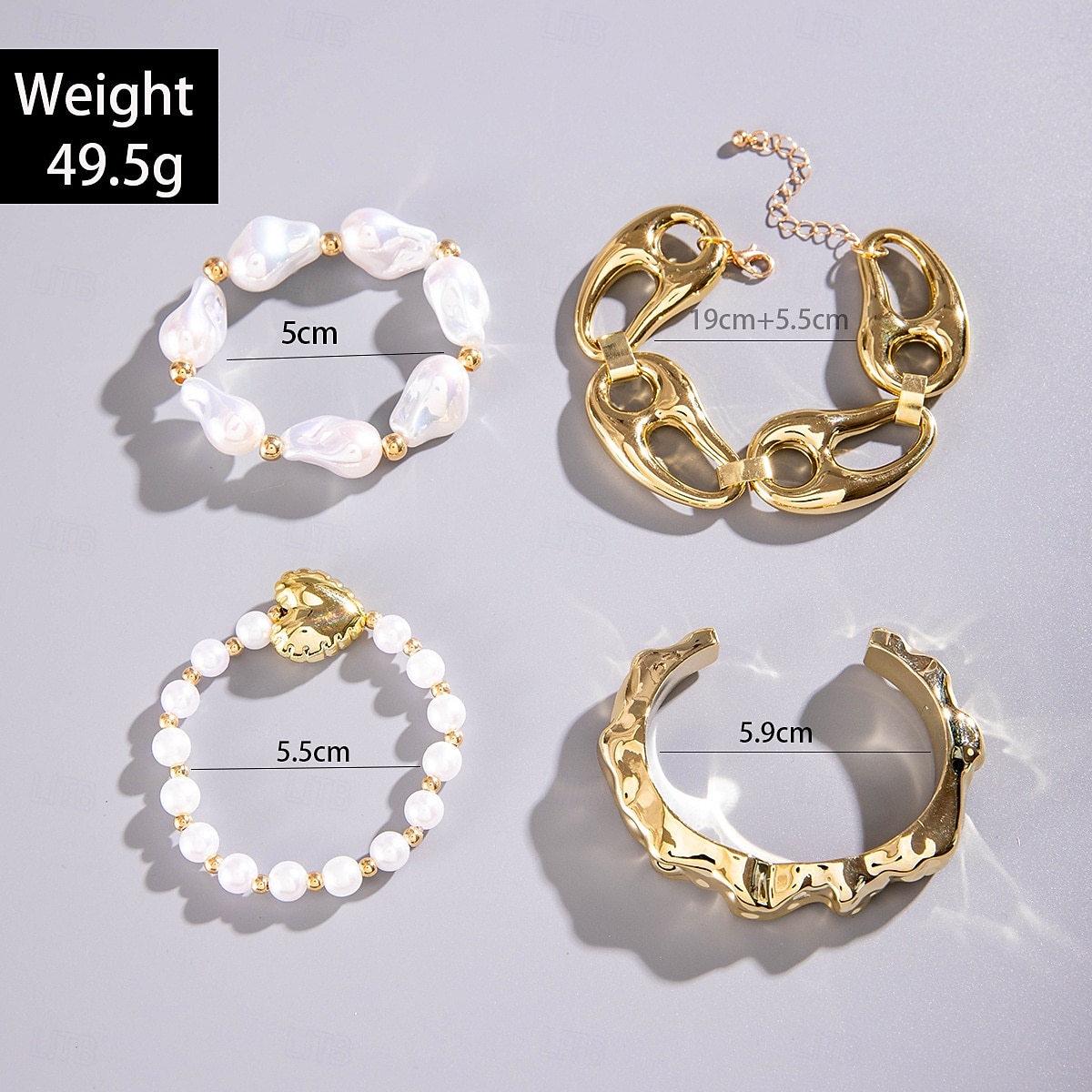 Samba Accessories Boho Gold Tone Stackable Bracelets - Faux Pearls, Wide Cuffs, and Geometric Charm Bangles for Womenl Performance Costume 2026 - $9.49 –P8