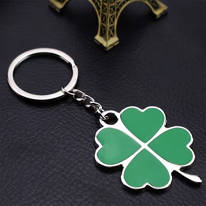 10 Stück Glücksklee-Schlüsselanhänger zum St. Patrick's Day, grüne Kleeblatt-Schlüsselringe aus Edelstahl, verschiedene Ausführungen, perfekte Gastgeschenke &Geschenke 2026 - $16.99 –P2