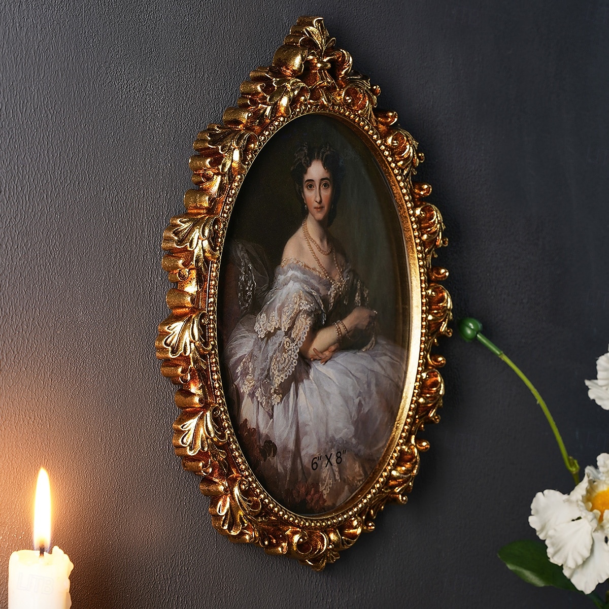 إطار صور جداري مزخرف بنقوش ذهبية على الطراز الأوروبي القديم، مصنوع من مادة الراتنج، مناسب لعرض الصور العائلية وجلسات التصوير. 2026 - $22.99 –P8