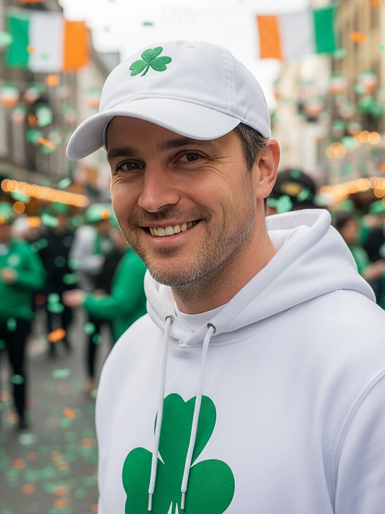 Sombrero de visera de poliéster para hombre con peluca sintética colorida, disponible en varios colores, perfecto para el Día de San Patricio, carnaval y ocasiones festivas. 2026 - $11.99 –P1