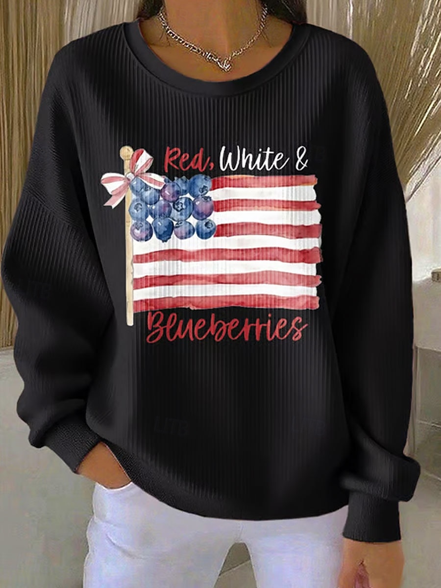Per donna Pullover Stampato Grafico Lettera Caldo Classico Casual Manica Lunga Girocollo Top Regolari Casuale Casa Streetwear Blu Blu chiaro Nero Bianco Rosso Primavera Autunno Inverno del 2026 a $29.99 –P3