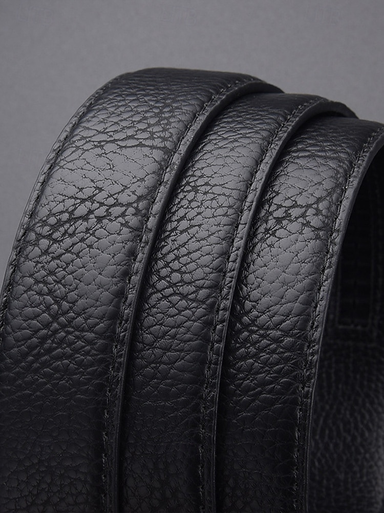cintura da uomo in similpelle, fibbia automatica con finitura testurizzata, stile classico formale, colori nero e caffè, per matrimoni, abbigliamento da lavoro e abiti casual eleganti del 2026 a $11.99 –P8