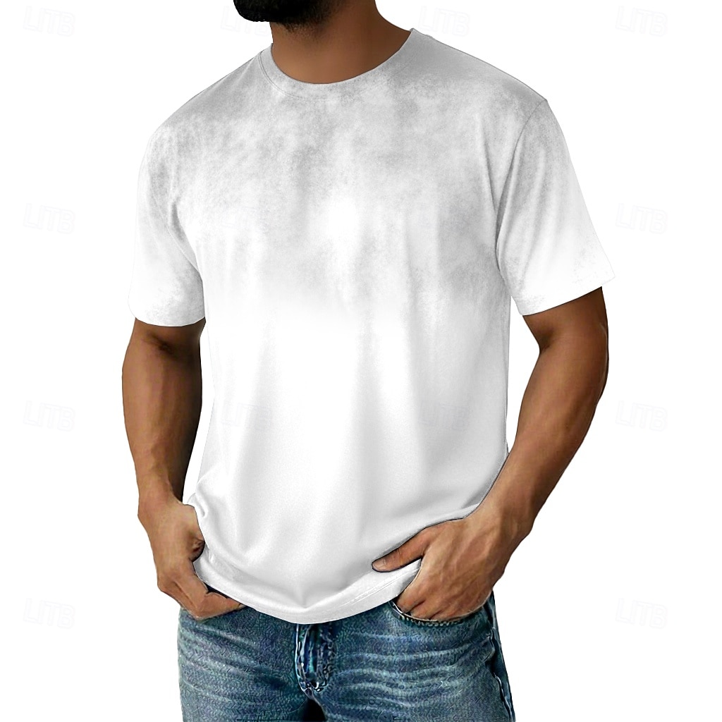 SoftFade™ homme en coton 100 % à effet délavé tee-shirt lourd à manches courtes col rond été dégradé ombre basique style vintage délavé vacances rue sortie blanc haut tee pour homme de 2026 ? $31.99 –P8