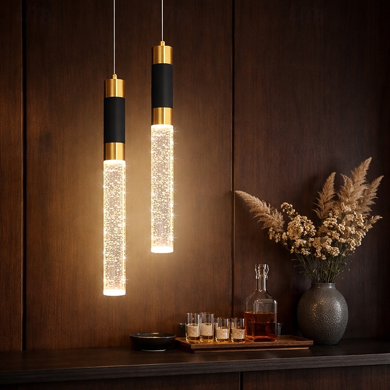 LED-Pendelleuchte, dimmbar, 34 cm, Kristall, moderne Kücheninsel-Leuchte, verstellbare Pendelleuchte für Kücheninsel, schwarz-goldener LED-Kronleuchter für Esszimmer, Schlafzimmer, Mini-Pendelstrahler 2026 - $115.19 –P2