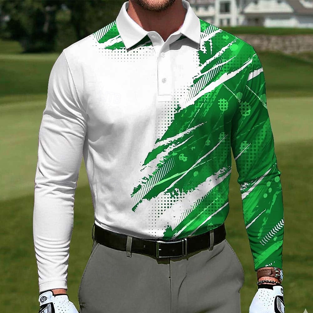 Ανδρικά Γεωμτερικό Γκολφ Πόλο Αθλητικά μπλουζάκια πόλο Μακρυμάνικο Μπλουζάκια πόλο Πέτο Καθημερινό ΕΞΩΤΕΡΙΚΟΥ ΧΩΡΟΥ Ένδυση γυμναστικής και άθλησης Καθημερινά Ρούχα 3D εκτύπωση Κουμπιά Άνοιξη Φθινόπωρο 2026 - $22.99 –P2