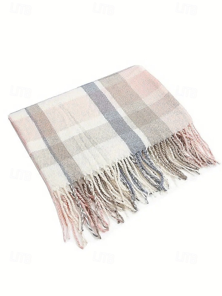 Women's Faux Wool Polyester Scarf, Plaid Design, Multiple Colors, Perfect for Winter and Casual Wear 2026 - $11.99 –P10