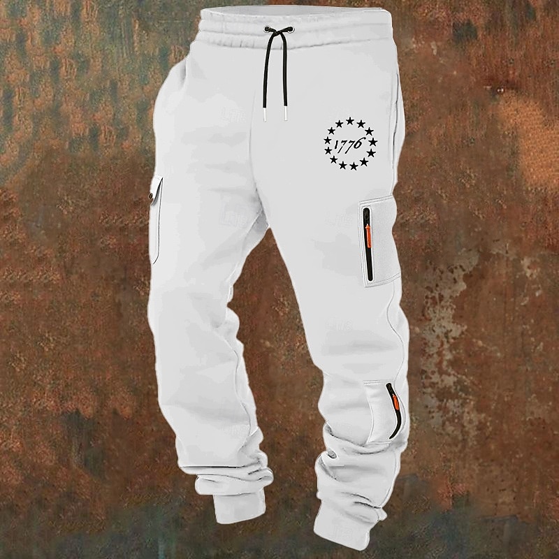 Homme Pantalons Cargo Joggings Pantalon Jogger Pantalons Cordon de serrage Avec Poches Taille Élastique Drapeau Américain Confort Respirant Occasionnel Quotidien Extérieur Mode Style Classique Noir de 2026 ? $26.99 –P5