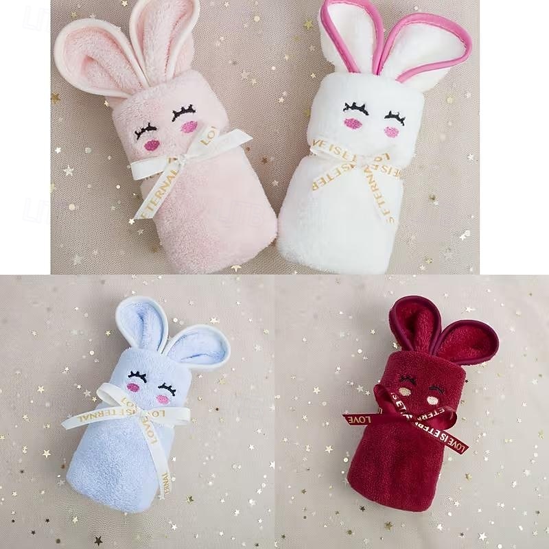 4-delat presentset med påskhare och handdukar - - mjukt pastellrosa/beige/vita/lila kaniner med hjärtformade öron &ögonlock perfekta för duschar, bröllop, födelsedagar, bad (moderna handdukar med 2026 - $13.99 –P2