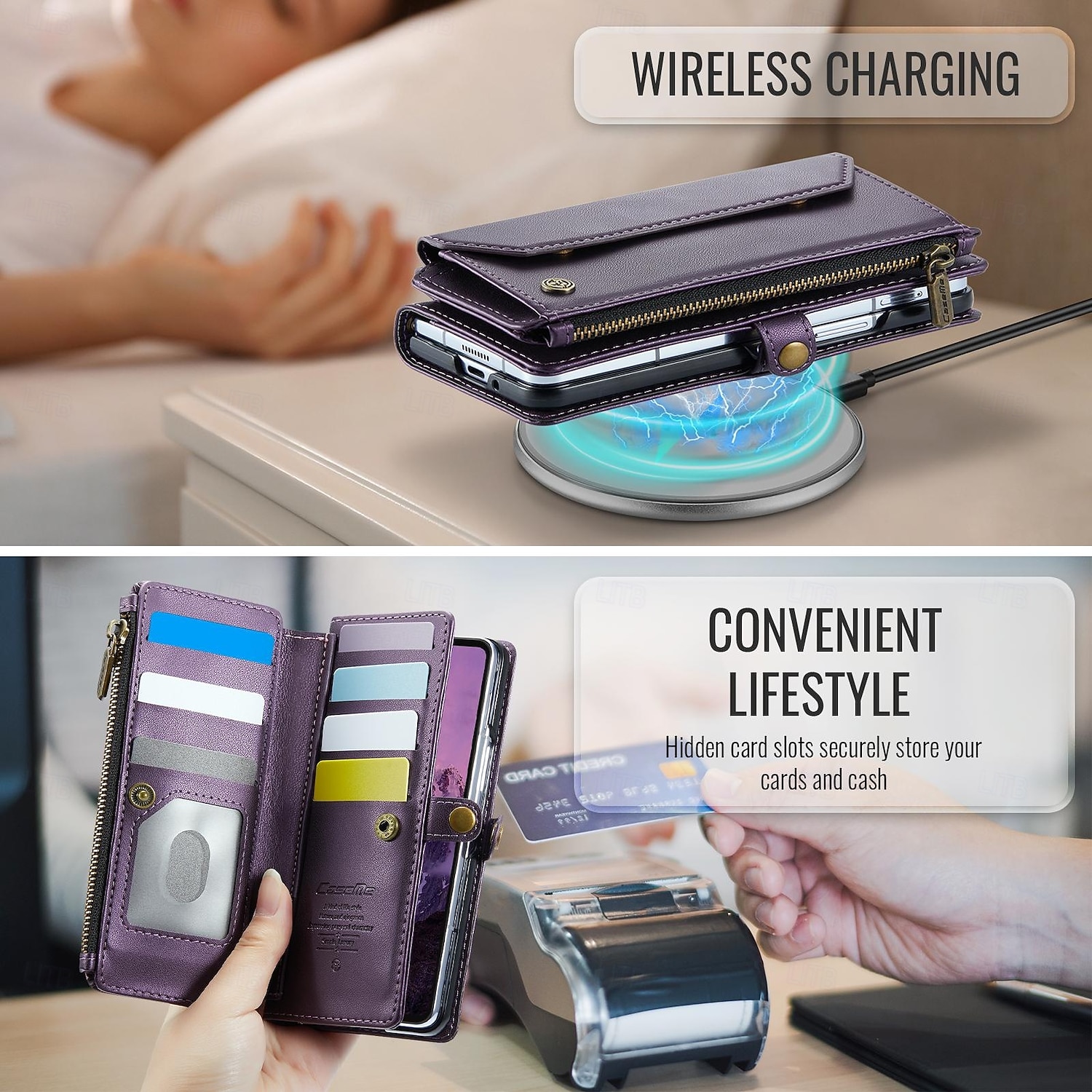 Phone Case For Samsung Galaxy Z Fold 7 Wallet Case with Lanyard with Wrist Strap Kickstand TPU PU Leather 2026 - $28.99 –P5