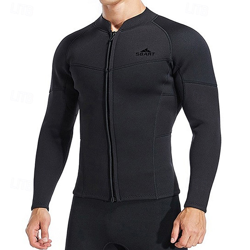 Men's 3mm Neoprene Wetsuit Shirt Dive Top Rash Guard Stretchy Long Sleeve Surfing Snorkeling Scuba Solid Color Winter 2026 - $69.99 –P2