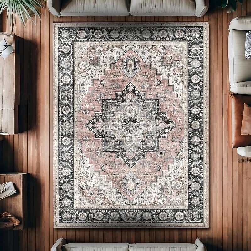 Vintage persisk matta, fläckbeständig och lätt att rengöra, etnisk soffpläd, halkfri sängmatta i sovrummet, slitstark och elegant golvdekor i vardagsrummet 2026 - $3.99 –P7