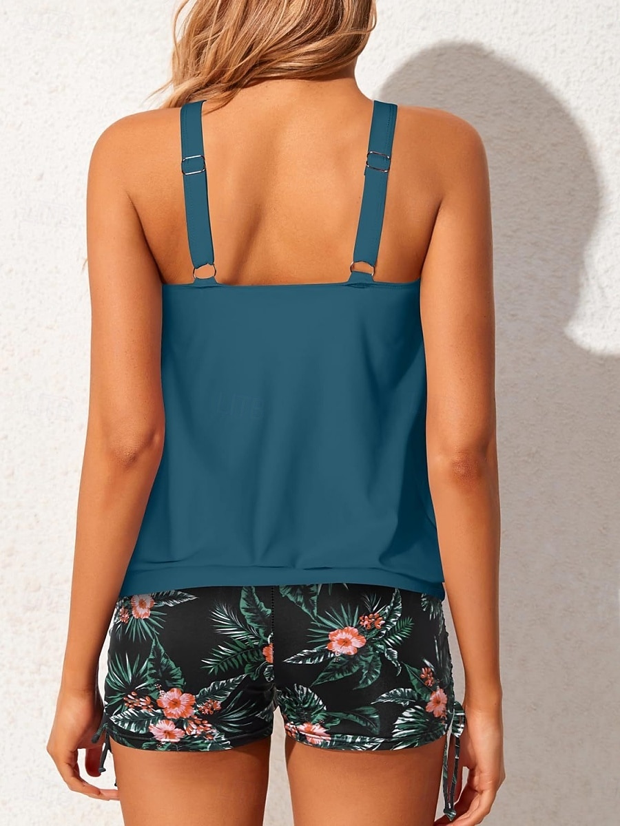 Día de la Independencia Tankini Patriótico para Mujeres Traje de Baño de 2 Piezas Pantalones Cortos Control de Abdomen Cintura Alta Delgado Sin Espalda Vacaciones Traje de Playa Gráfico Cuello en U 2026 - $33.99 –P6