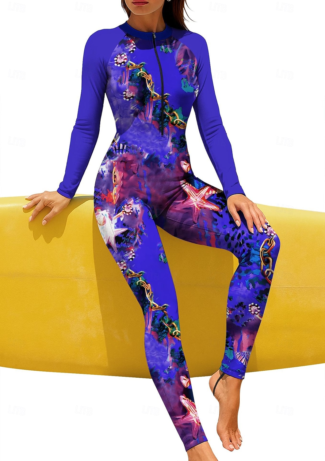 Mulheres Normal Anti Atrito Proteção solar de corpo inteiro Roupa de banho Leopardo oceano Com sutiã embutido Zíper Frontal Proteção Solar UV Cobertura Total UPF50+ Manga Longa Corpo Inteiro Roupa de de 2026 por $49.99 –P6