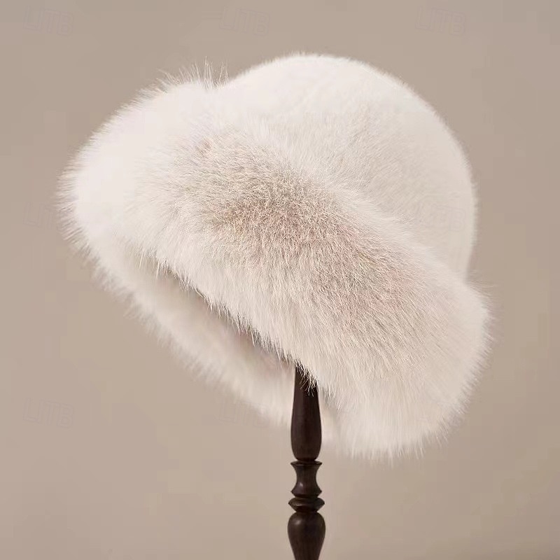 Dame Hatt Bøttehatt Vinterhatter Vindtett Varm Daglig utendørs Gate Fleece Ren farge 2026 - $8.49 –P4