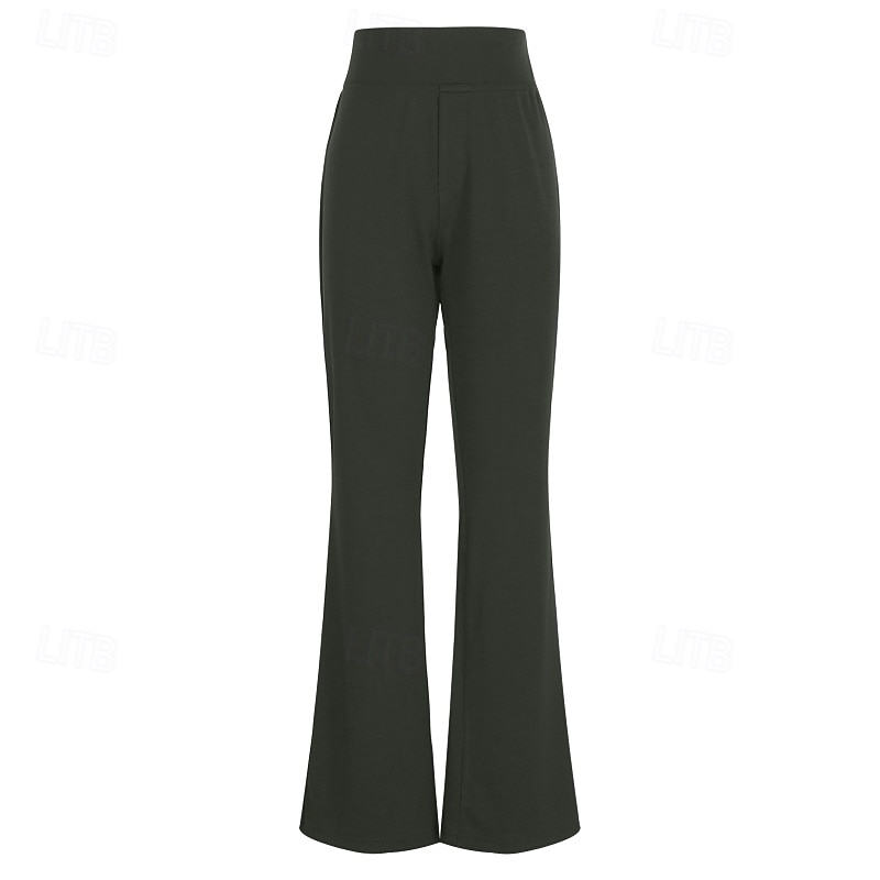 Damen Weite Hosenbeine Chinos Urlaub Streetwear Lässig Volle Länge Mittlere Taillenlinie Einfach Elastischer Bund Bequem Dehnbar Täglich Outdoor Urlaub Dunkelbraun Dunkelgrau Aprikose Schwarz 2026 - $22.99 –P15