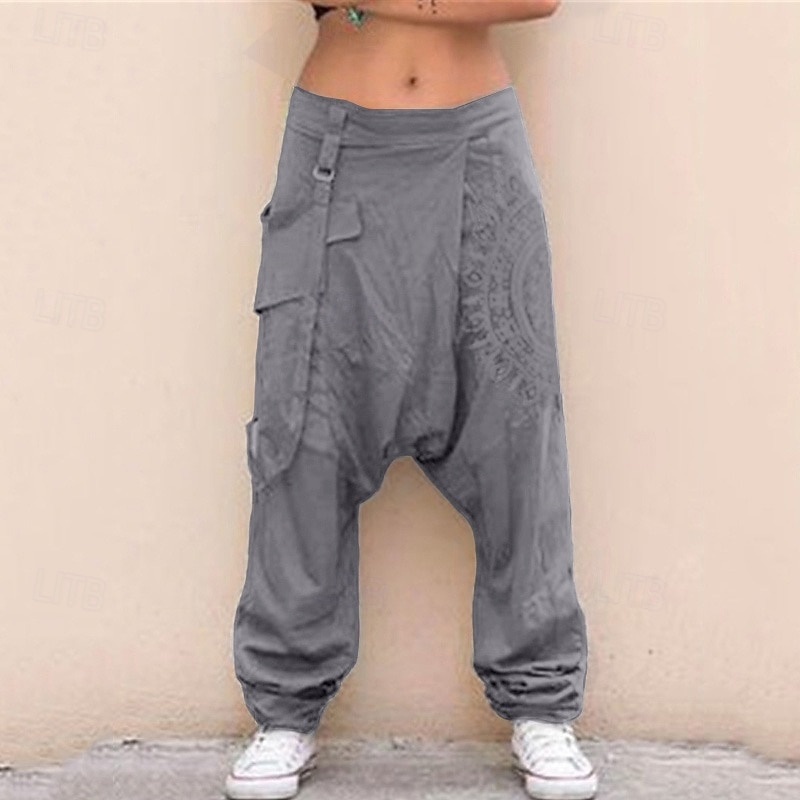 Per uomo Harem Pantaloni Pantaloni Estivi Pantaloni a carota affusolati Pantaloni Larghi Elastico in vita Stampato Tasche Multiple Stampe Grafiche Comodità Morbido Casuale Quotidiano Elegante Stile del 2026 a $25.99 –P5