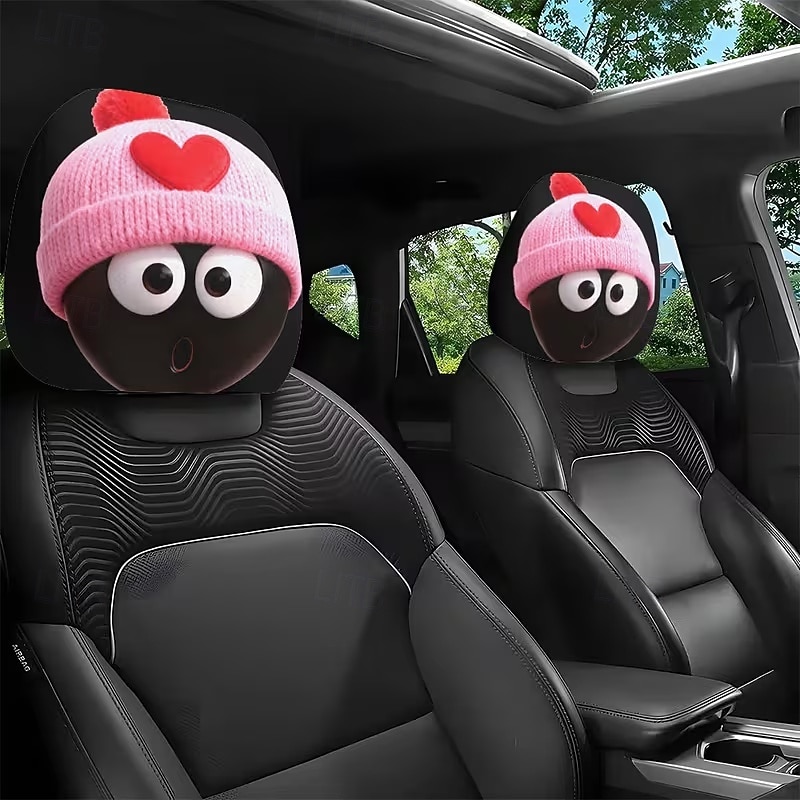 2pcs Cute Flower Love Heart Print Headrest Covers, Valentine's Day Heart-Eyed Girl Car Headrest Protector, Interior Decor, No Filling, Easy to Install and Wash, Suitable for Long-Distance Travel Naps 2026 - $14.99 –P2