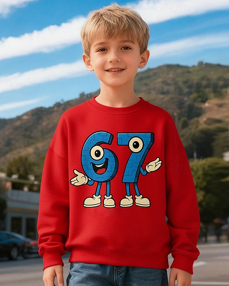 Unisex Ragazzi 3D Grafico Gergo divertente 67 Felpa Maglione Manica Lunga Stampa 3D Primavera Autunno Attivo Moda Streetwear Bambini 4-12 Anni Girocollo Casuale Quotidiano All'aperto Vestibilit del 2026 a $18.49 –P2