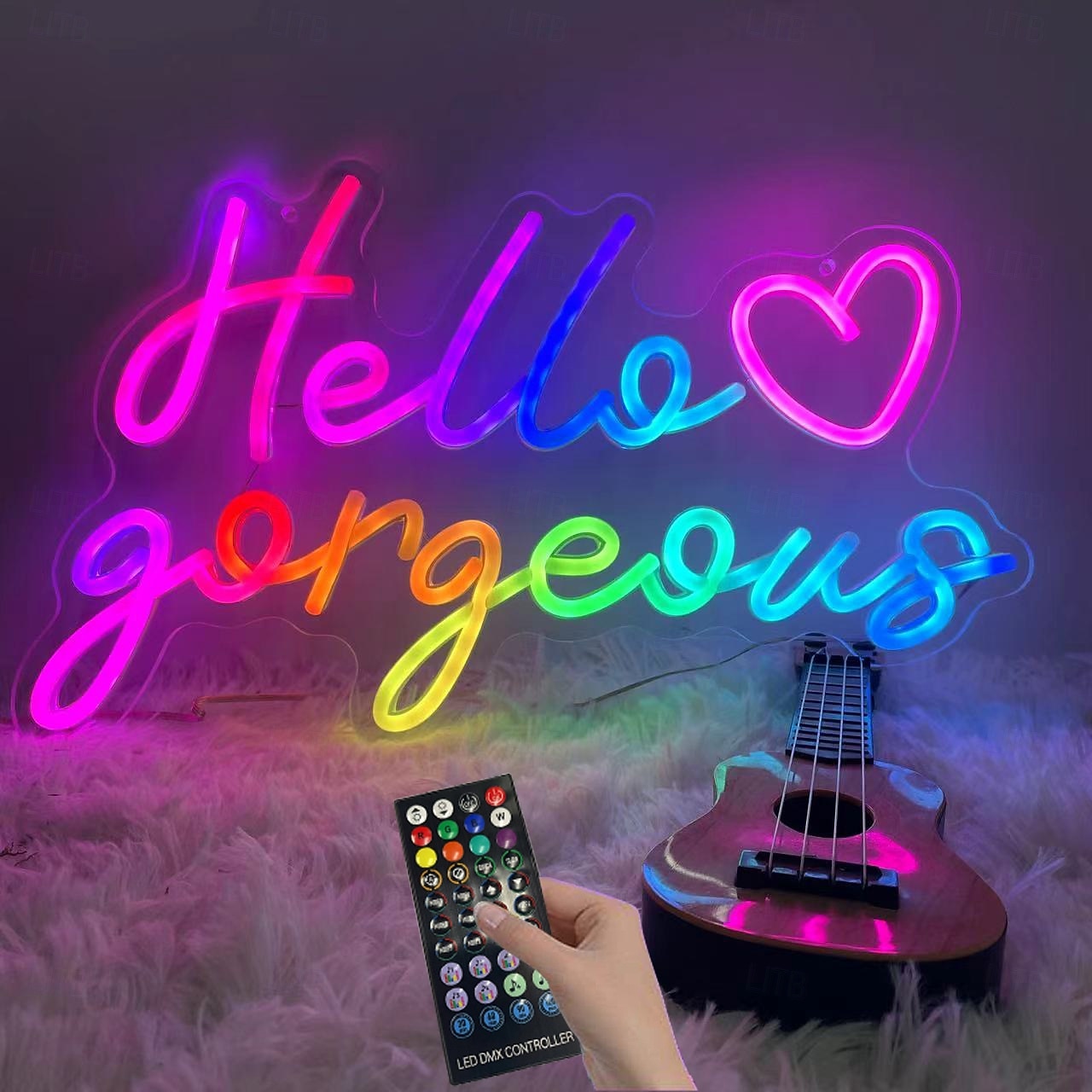 Lumières néon colorées, salle d'e-sport, salle de jeux, appliques murales décoratives RGB, suspensions, télécommande USB de 2026 ? $41.59 –P6