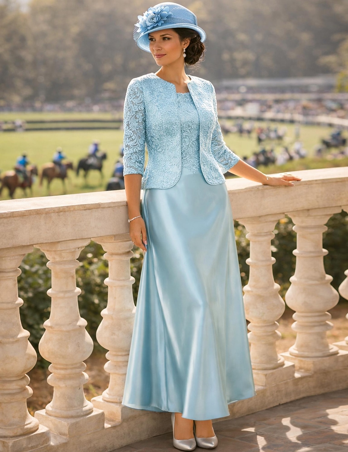 Sheath Column Floor Length Wedding Guest Dress Mother of the Bride Dress 3/4 Length Sleeve Scoop Neck Elegant Wedding Guest Short Jacket Dresses with Lace 2026 - $229.99 Sheath Column Floor Length Wedding Guest Dress Mother of the Bride Dress 3/4 Length Sleeve Scoop Neck Elegant Wedding Guest Short Jacket Dresses with Lace 2026 - $229.99