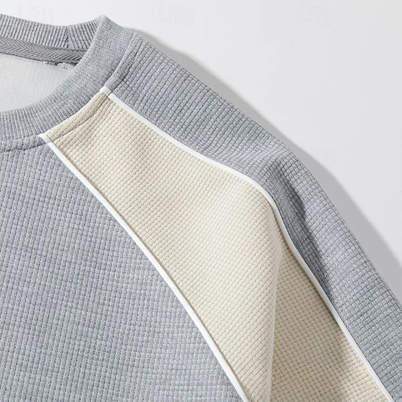 Ανδρικά Πουλόβερ Φούτερ πουλόβερ με κουκούλα και πουλόβερ Βαθυγάλαζο Γκρίζο Μπλε Απαλό Στρογγυλή Ψηλή Λαιμόκοψη Όρθιος γιακάς Σκέτο Κουρελού Μπλοκ χρωμάτων Causal Καθημερινά Αθλήματα & Ύπαιθρος 2026 - $28.99 –P4