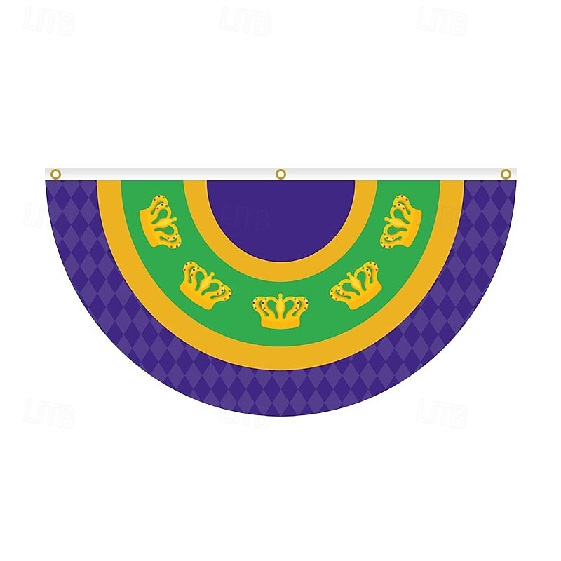 Brazil Carnival Flag, Mardi Gras Half Flag, Carnival Party Decorations, Festive Atmosphere, Colorful Festival Flag for Home, Parade, and Outdoor Event Decor 2026 - $6.99 –P9