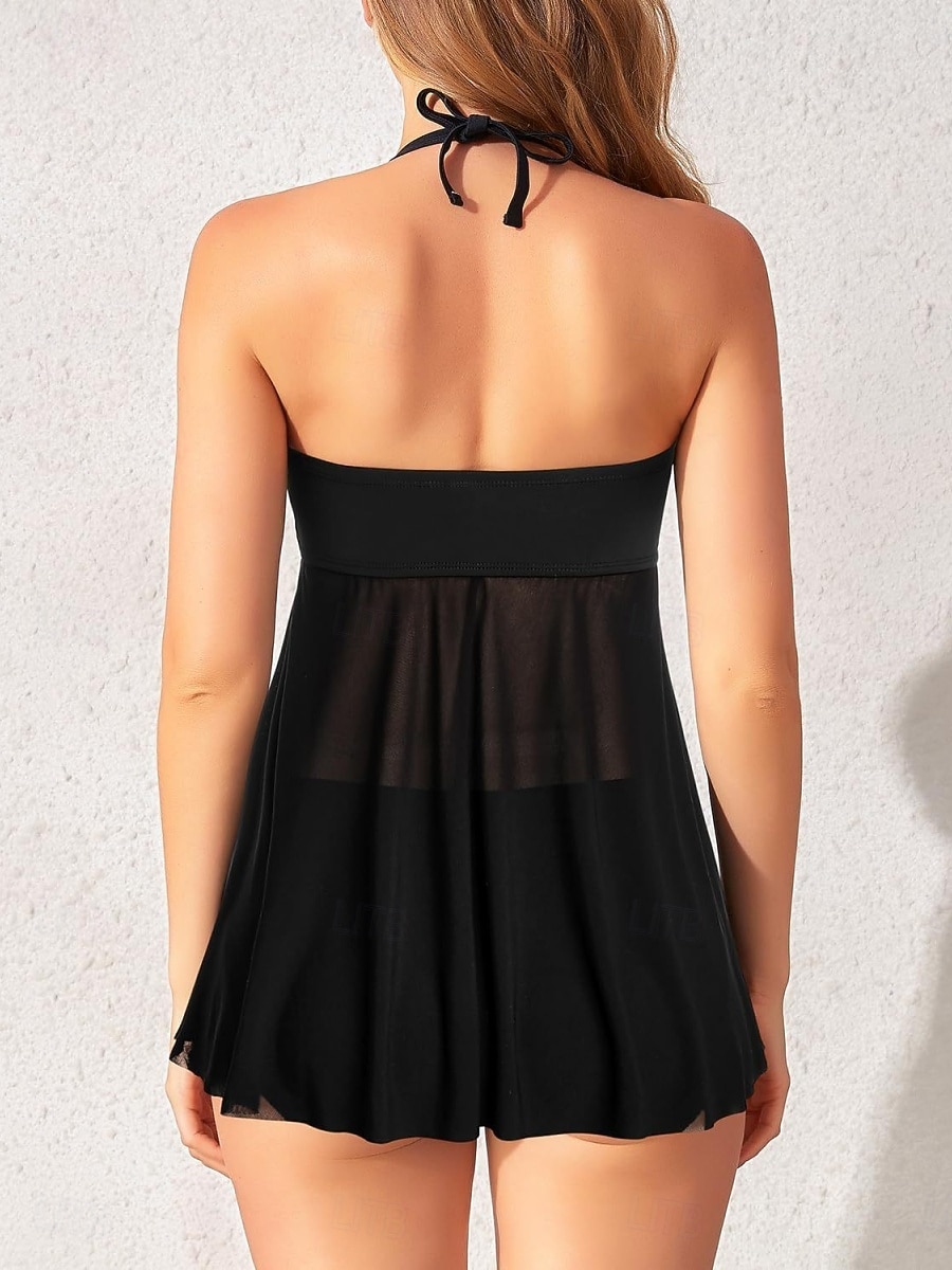 Γυναικείο Tankini 2 Τεμαχίων Μαγιώ Underwire Colorblock Cheeky Έλεγχος Κοιλιάς Ψηλόμεσο Slim Ανοικτή Πλάτη Διακοπές Παραλία Φόρεμα Λουλούδια Ριγέ Strapless Αμάνικο Μαγιώ 2026 - $41.99 –P12