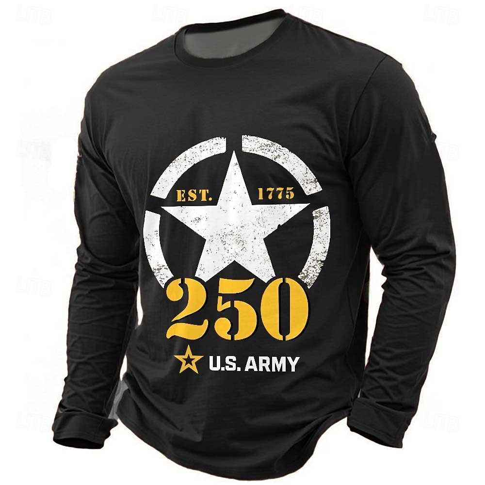 4. Juli 2026 250. Jahrestag Memorial Day Herren 3D Druck US-Flagge Crew Neck Langarm T-Shirt Freizeit Tagesstraß 2026 - $23.99 –P2