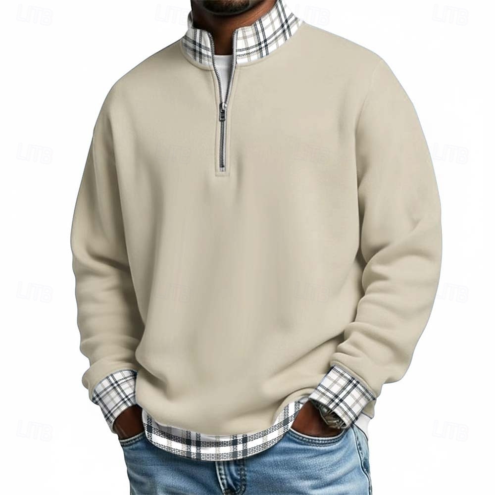 Homens Xadrez Camisas Polo Waffle Camisas Polo com zíper Manga Longa Camisas polo colarinho do vovô Casual Escola Roupa Esportiva Feriado Roupa Diária Impressão 3D Polo com fecho de correr de um de 2026 por $22.99 –P3