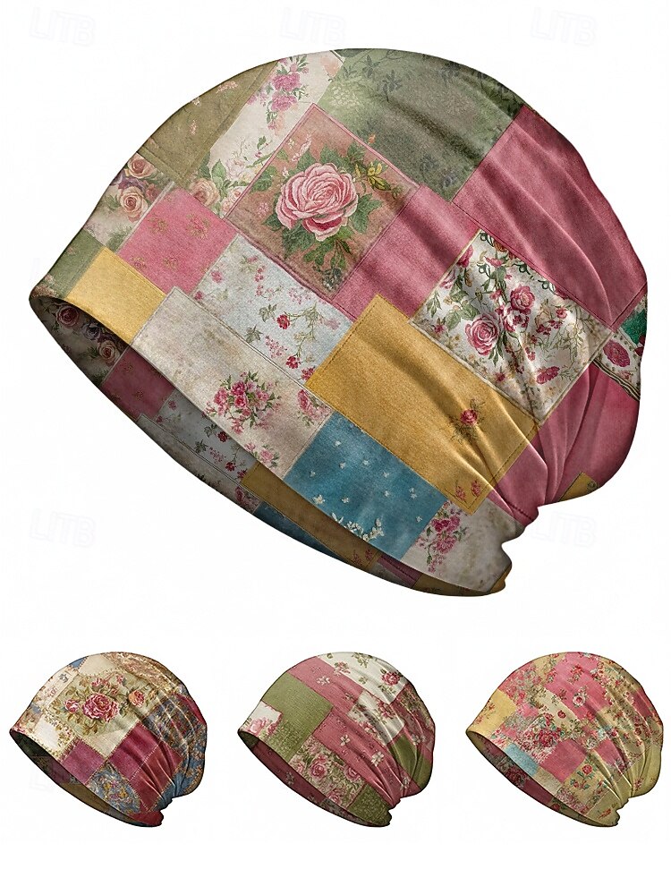 Женская эластичная шапка-бини из хлопковой смеси в стиле «богем», с разноцветным узором, можно носить как утеплитель для шеи, идеально подходит для повседневной носки и активного отдыха 2026 - $11.99 –P8