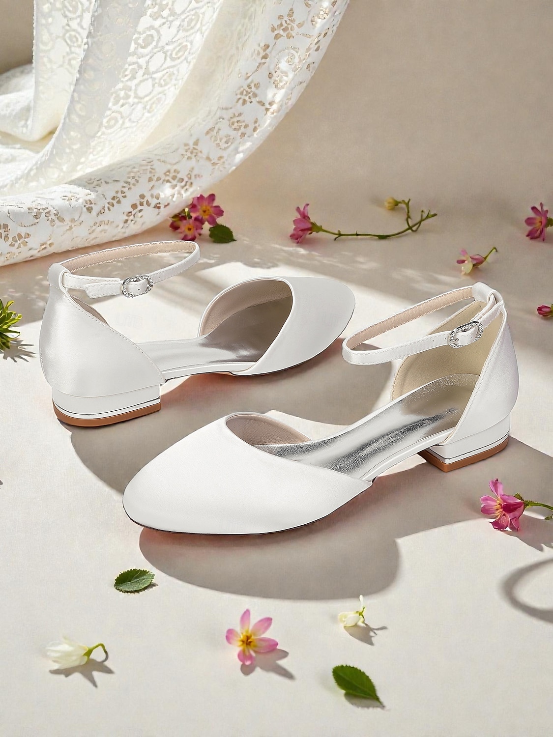 décolleté da donna con tacco basso e cinturino alla caviglia in raso bordeaux - eleganti scarpe da sera minimaliste per la mamma della sposa, matrimonio chic in città &eventi formali del 2026 a $59.99 –P4