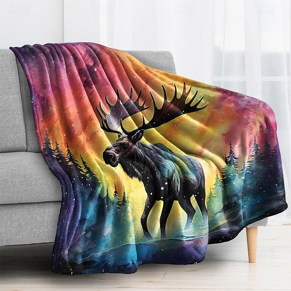 tapet Teppe Fleece-tepper Reinsdyr 3D Fantasi Soverom Sofa Seng Dekorativt teppe Varmt teppe Hjemmedekor 2026 - $24.99 –P6