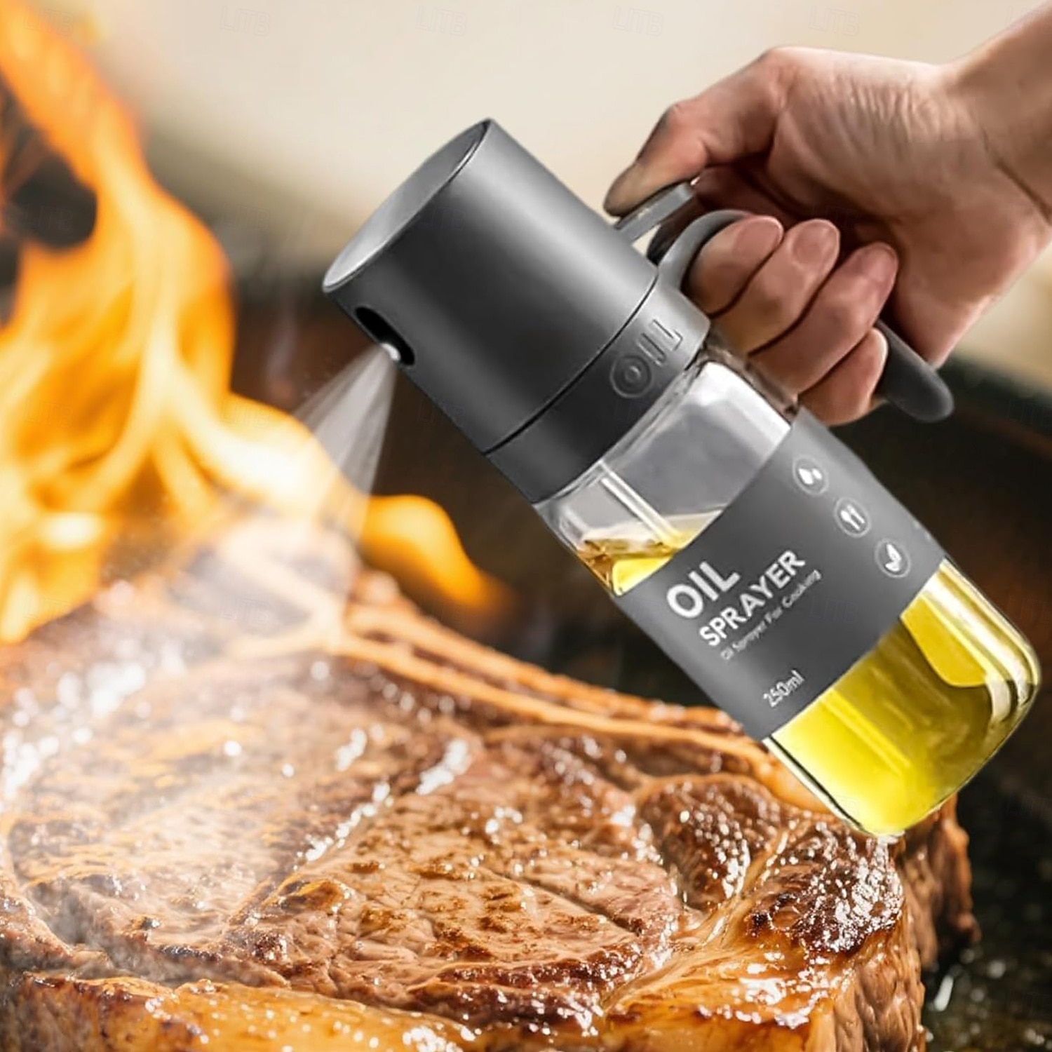 Oil Sprayer Kitchen Gadget for Cooking High Borosilicate Glass Oil Sprayer Mister 250ml Olive Oil Spray Bottle for AirFryer Salad BBQ Kitchen Baking Roasting Dark Gray 2026 - $19.99 –P1