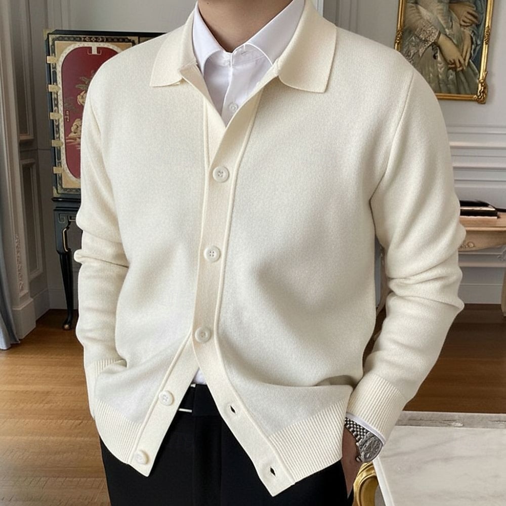 Herr Cardigan Tröja Höst tröja Cropped cardigan tröja Ribbad Sticka Vanliga toppar Stickat Slät Kavajslag Uppvärmning Modernt Modernt Dagliga kläder Utekväll Kläder Vinter Vit Rubinrött M L XL 2026 - $37.99 –P2