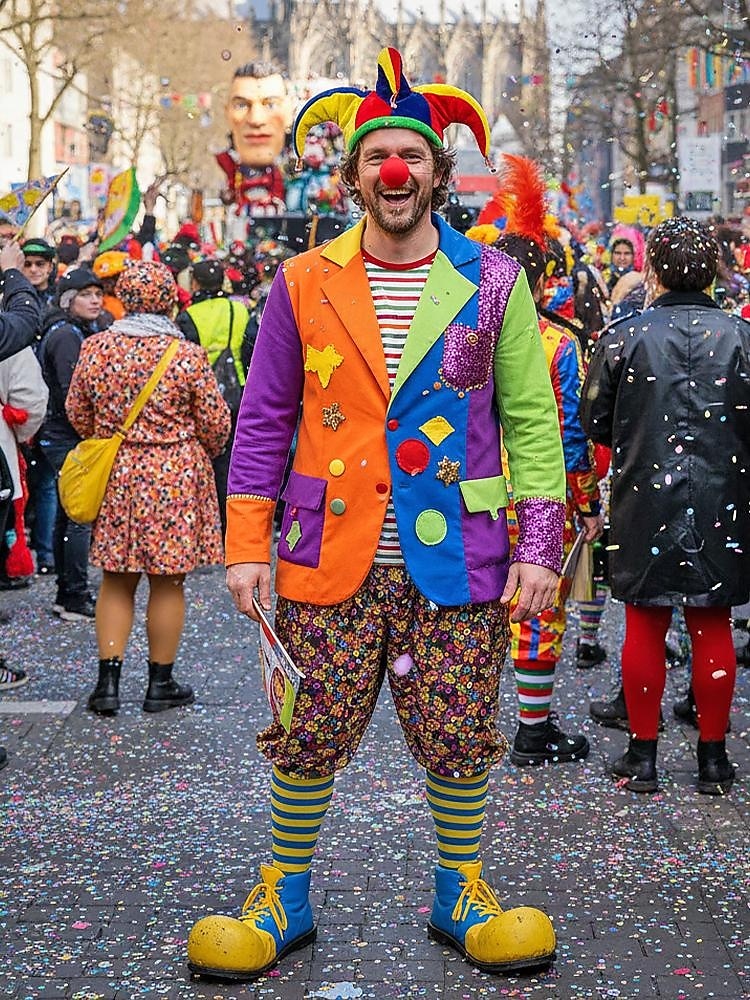 כובע ליצן של ג'סטר מרדי גרא ומערכת אף ליצן – מושלם לקרנבל ומסיבות מסכה 2026 - $11.99 –P1