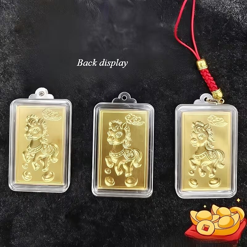 Nyckelring för hästens år 2026 - lyckosouvenir med hästdesign fyrkantigt stjärntecken slitstarkt karbinlås i aluminiumlegering perfekt för nyårsdekorationer nyårsdekorationer festlig nyckelring 2026 - $9.99 –P4