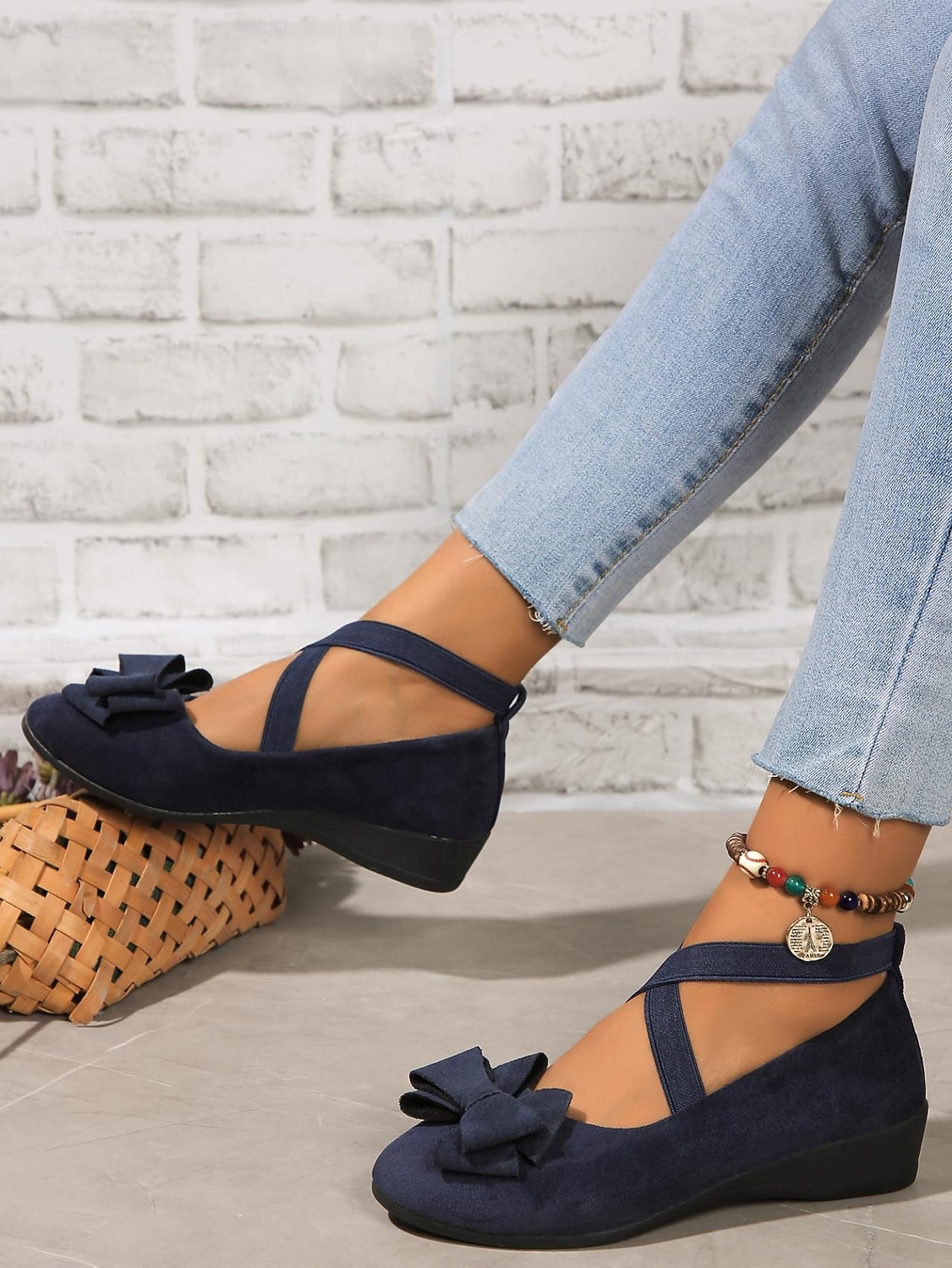 Damskie Codzienny Niski obcas Okrągły palec u nogi Codzienny Sztuczny zamsz Mokasyny Migdałowy Czarny Niebieski 2026 - $11.99 –P8