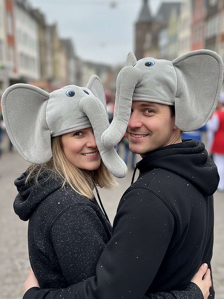Unisex Polyester Elephant Mardi Gras Hat, Fun and Soft, Perfect for Carnival & Masquerade Balls, Cute Animal-Themed Accessory 2026 - $18.99 –P3