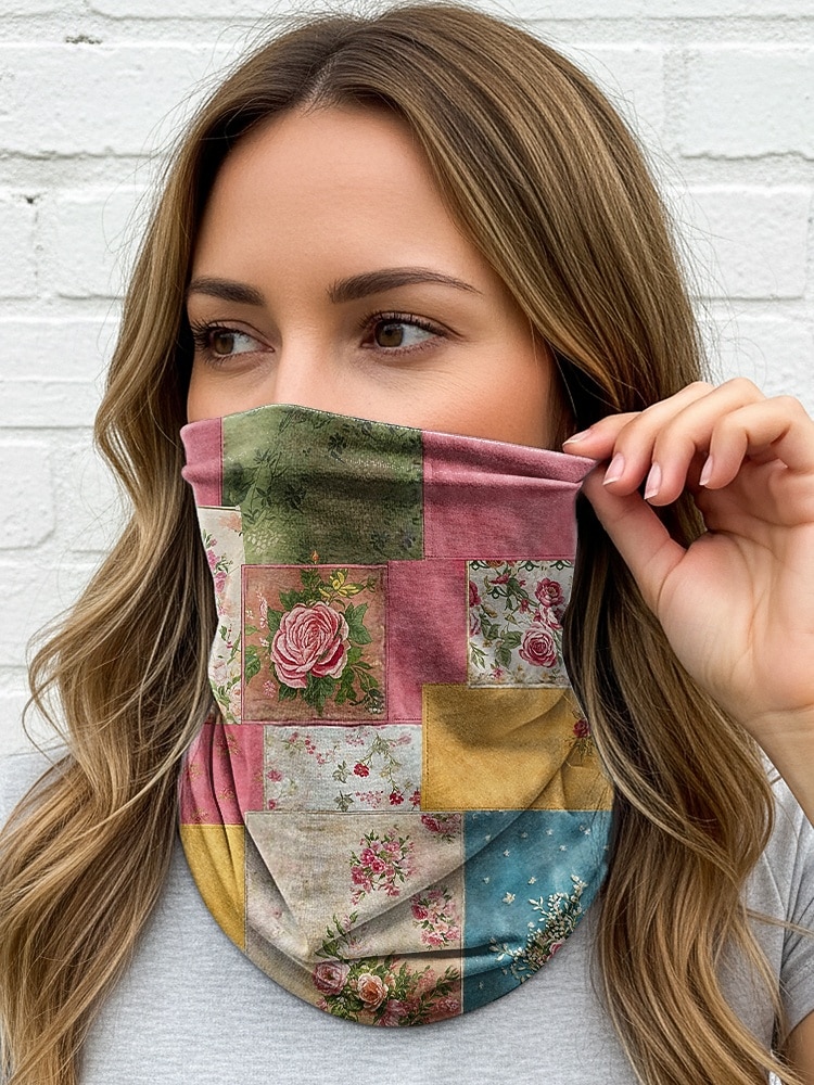 Женская эластичная шапка-бини из хлопковой смеси в стиле «богем», с разноцветным узором, можно носить как утеплитель для шеи, идеально подходит для повседневной носки и активного отдыха 2026 - $11.99 –P3