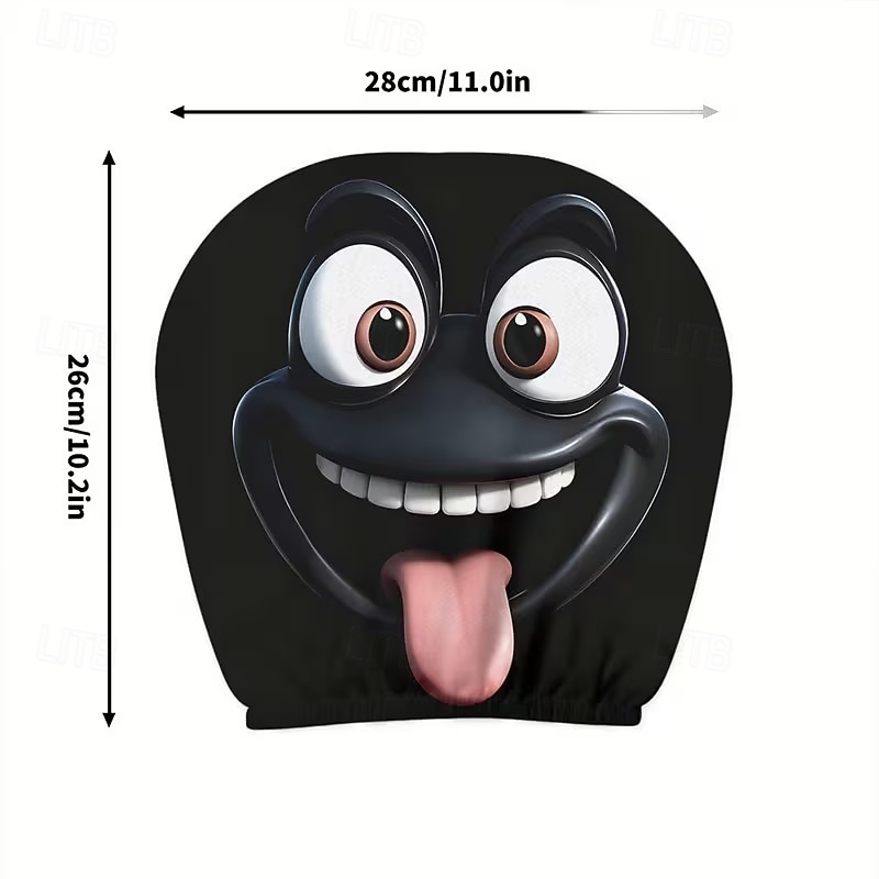 2pcs Cartoon Big-Eyed Face Printed Car Headrest Covers, Interior Decoration, Universal Fit, Washable, Easy to Install, Suitable for Long Trips Or Road Trips, Perfect Quirky Car Decoration 2026 - Kč154 –P24
