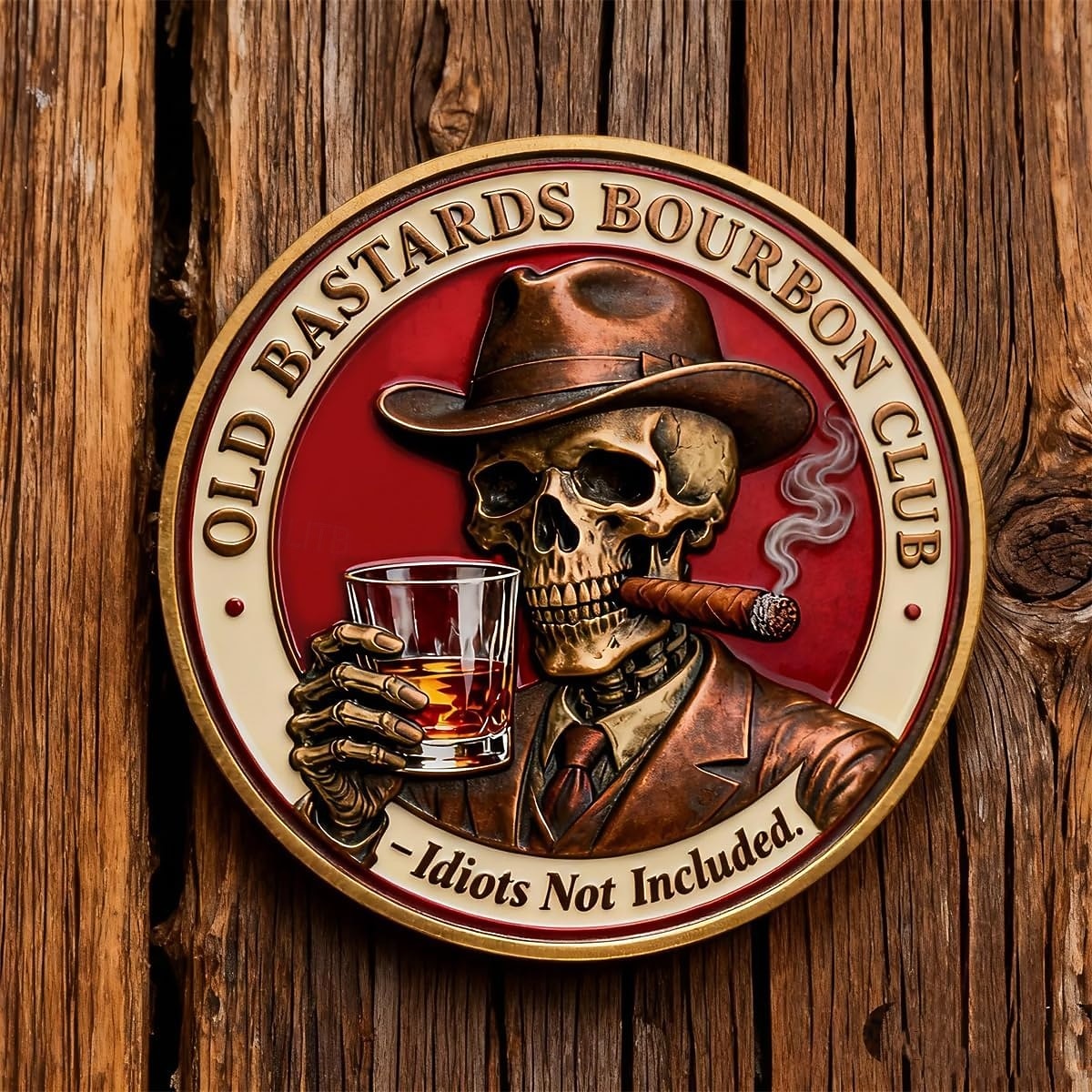 Old Bastards Bourbon Club samlemynt, bourbon fikser nesten alt – idioter ikke inkludert utfordringsmynt, vintage whisky &Bourbon-samlemynt, Old Bastards Whiskey Club-mynt 2026 - $21.99 –P5