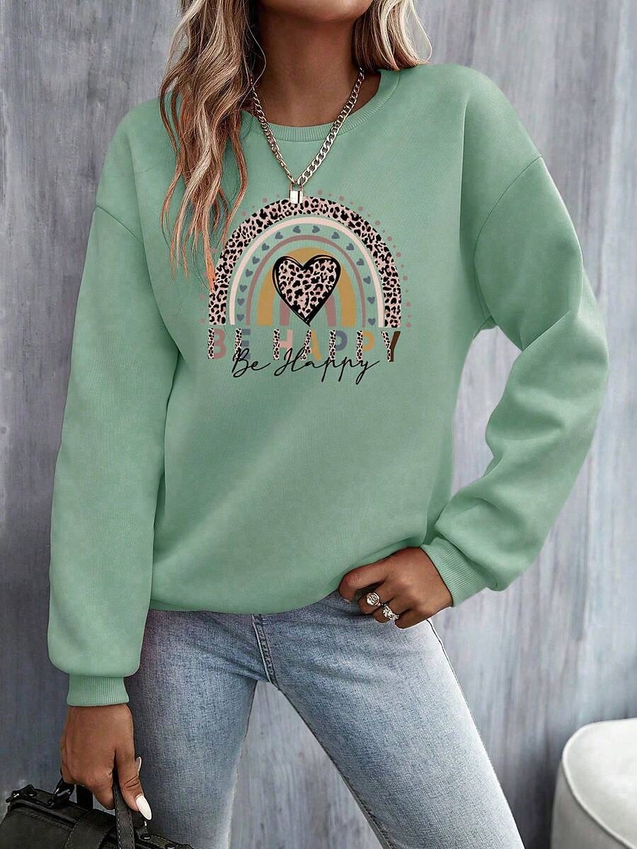 Γυναικεία Φούτερ πουλόβερ Καρδιά Γραφική Καθημερινό Μακρυμάνικο Στρογγυλή Ψηλή Λαιμόκοψη Κανονικά μπλουζάκια Causal Δρόμος Καθημερινή Ένδυση Πορτοκαλί Πράσινο του τριφυλλιού Άνοιξη Φθινόπωρο Χειμώνας 2026 - $28.99 –P3