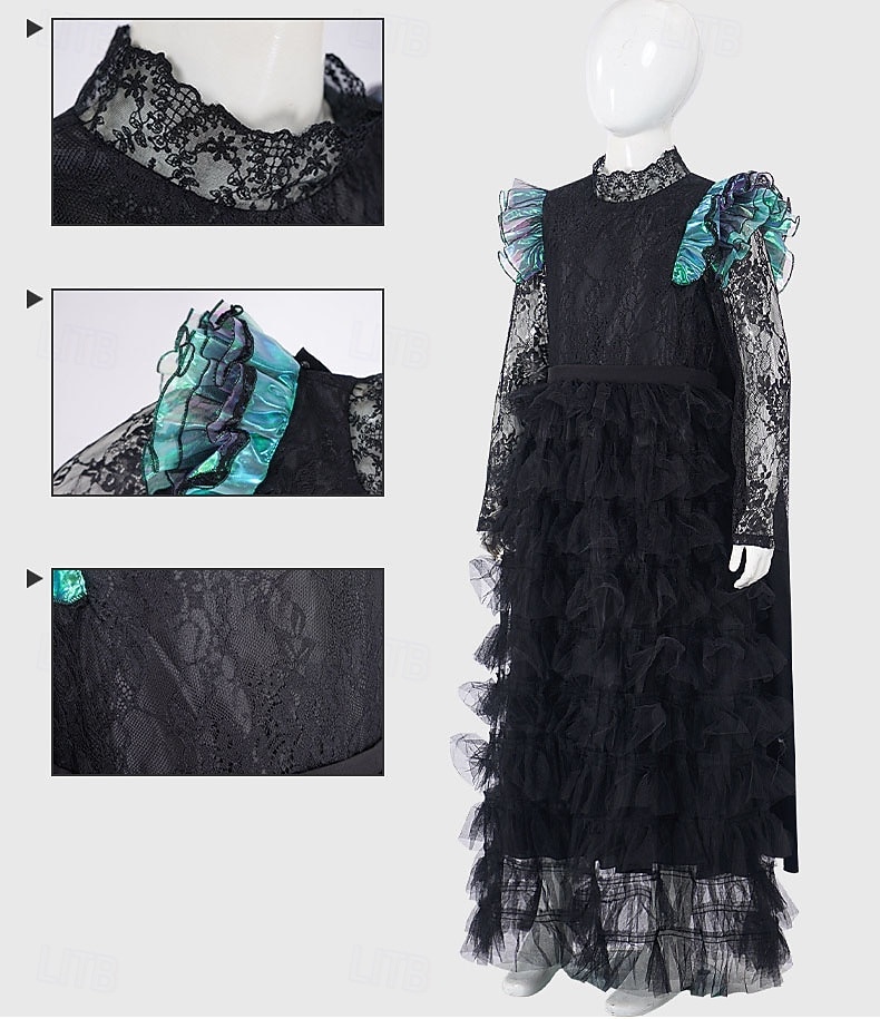 Czarownica Wróżka Elfaba Sukienka Tiulowe Sukienki Kostium Cosplay z filmu Film Noc Walpurgii Cosplay for Damskie Dla dziewczynek Doroślu Halloween Karnawał Spektakl Comic Con Anime Expo 2026 - $54.99 –P6